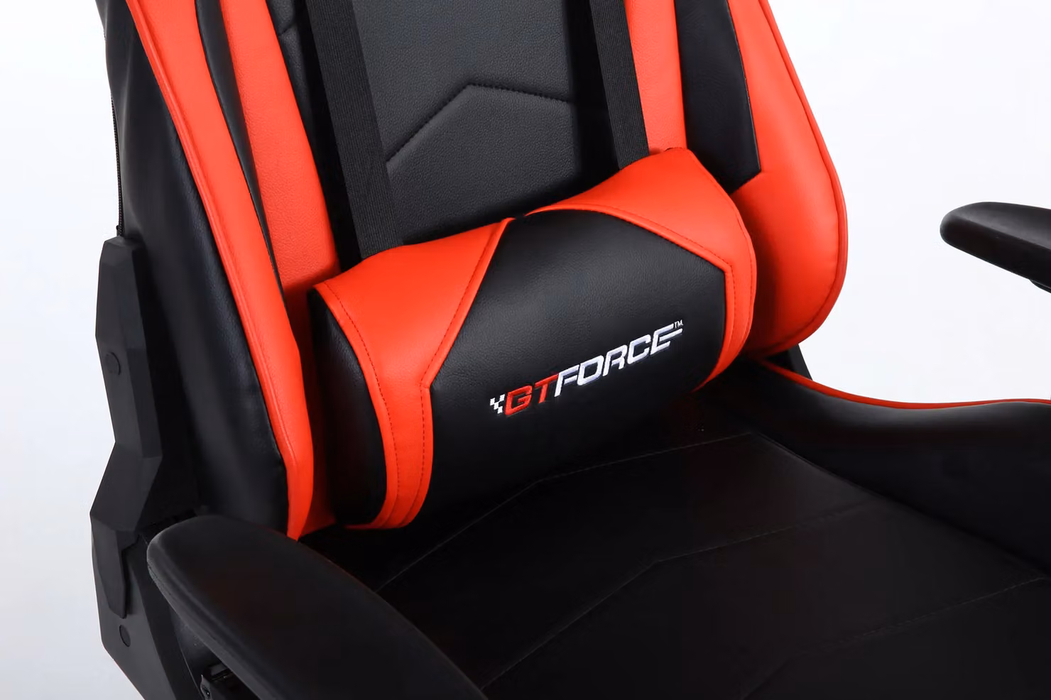 GTForce Pro FX Reclining Sports Racing Gaming Chair in Red with Faux Leather and Headrest, H 121 x W 72 x D 68 cm – 2