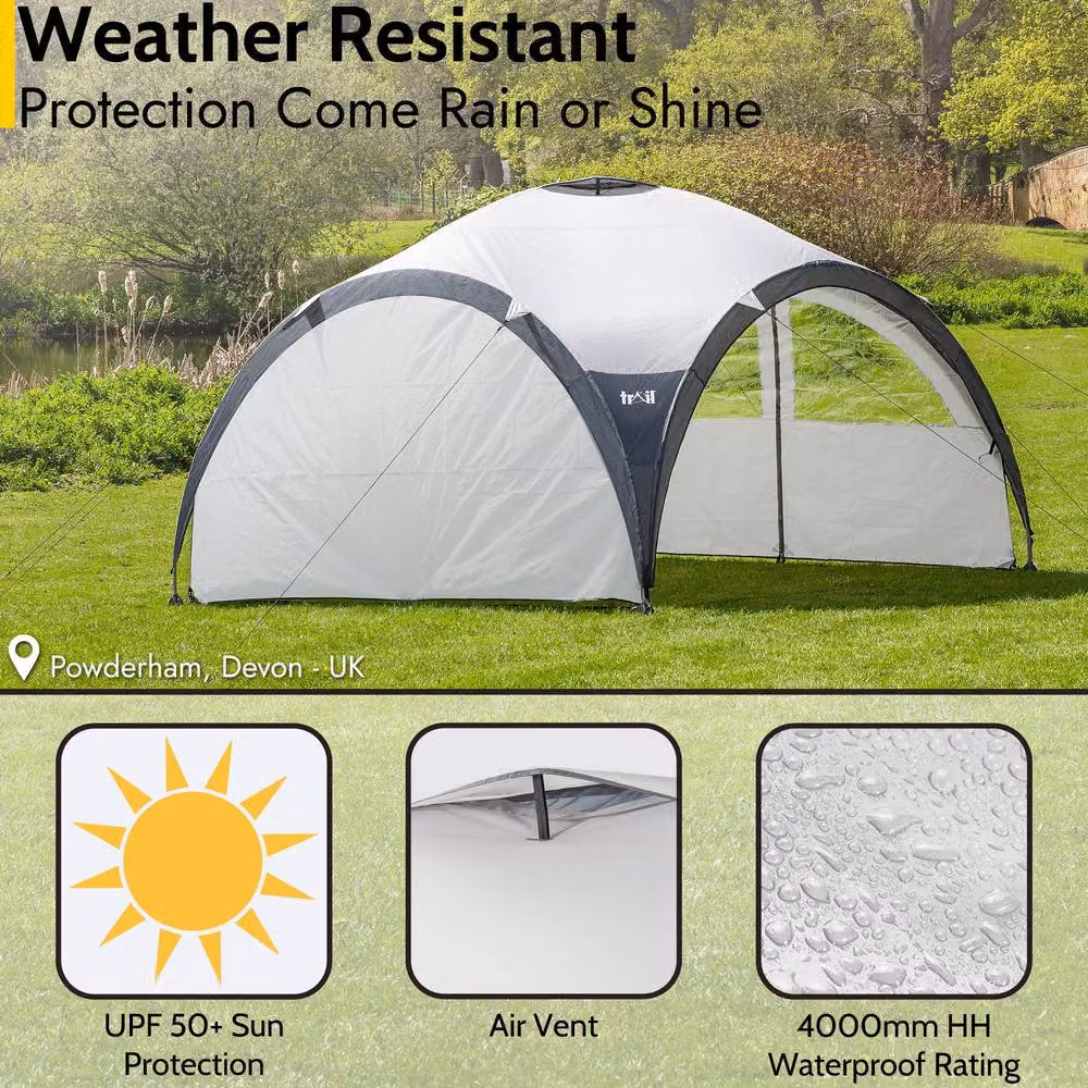Trail Multicolour and White Dome Garden Gazebo with Metal Frame and UV Waterproof Polyester Canopy – 5