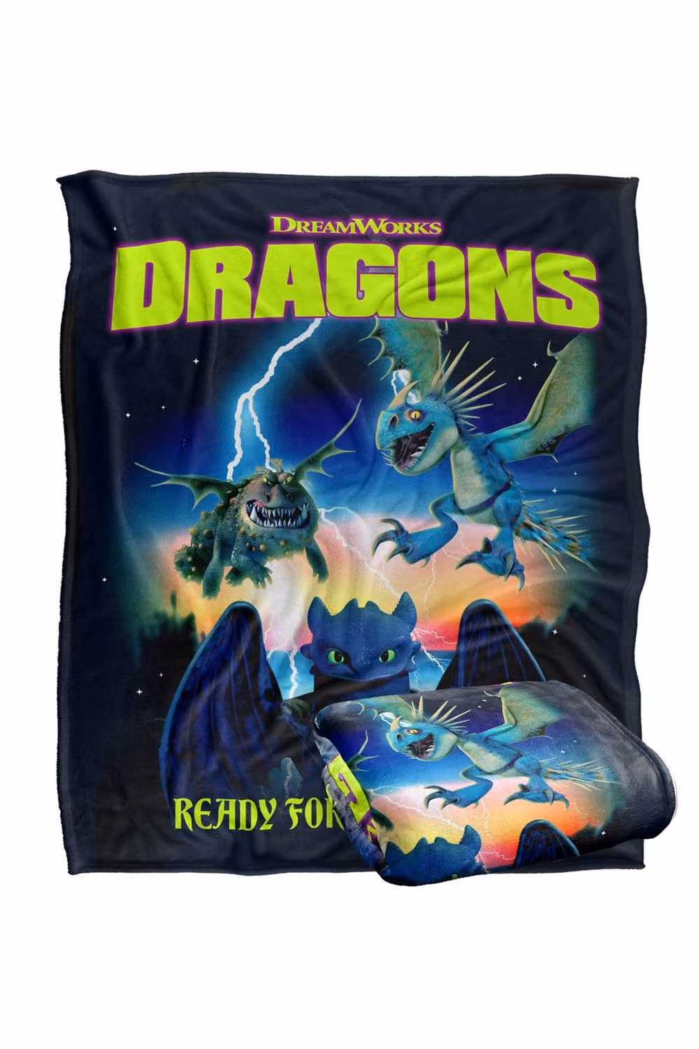 NBCU Toothless and Dragons Adventure Poster Throw Blanket, Multicolour, W: 152.4 cm, D: 127.0 cm – 2