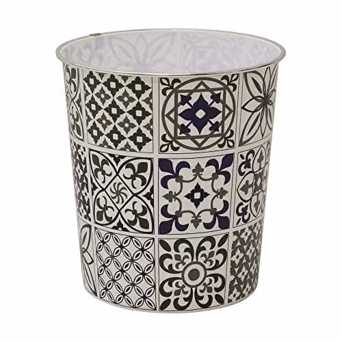 JVL Mosaic Navy Waste Paper Bin, Blue, W/D/H: 27 x 25 x 27 cm – 1