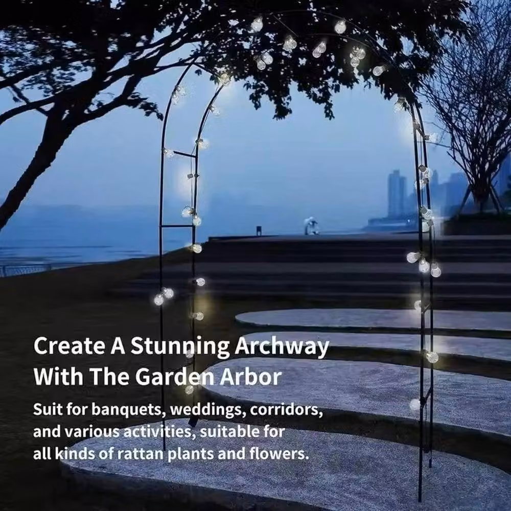 FLAVORA Heavy Duty Metal Decorative Garden Arch in Black – 3