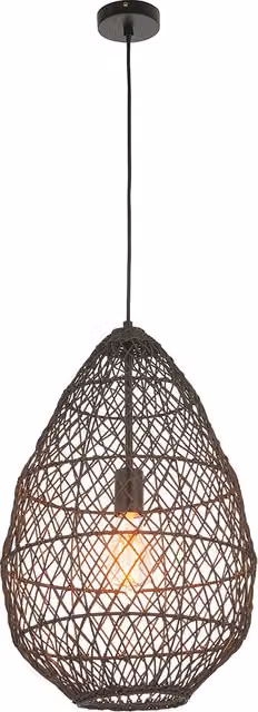 Perch & Parrow Asara Black Rattan Pendant Light