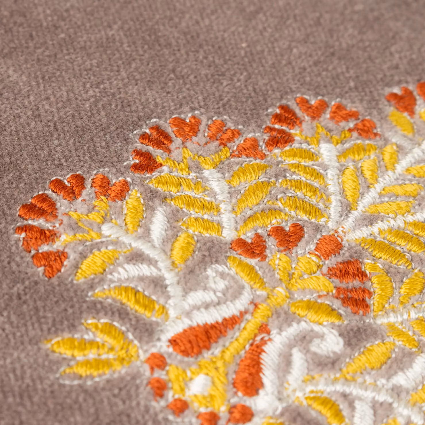 Paoletti Rennes Floral Embroidered Rectangular Cushion in Beige and Brown, W/D/H: 40 x 40 x 40 cm – 4