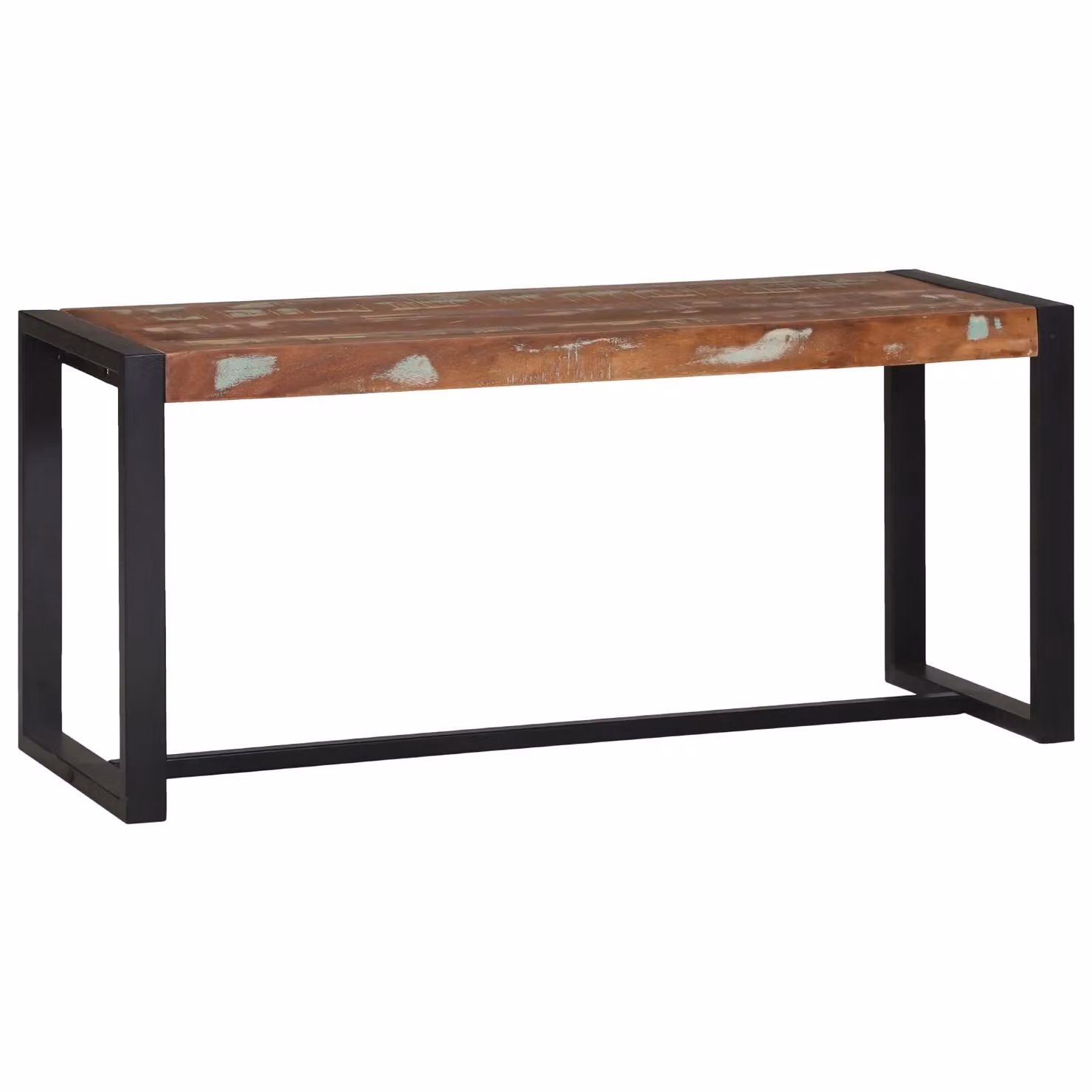 Berkfield Home Rustic Reclaimed Wood Bench in Multicolour, W/D/H: 100 x 35 x 45 cm – 2
