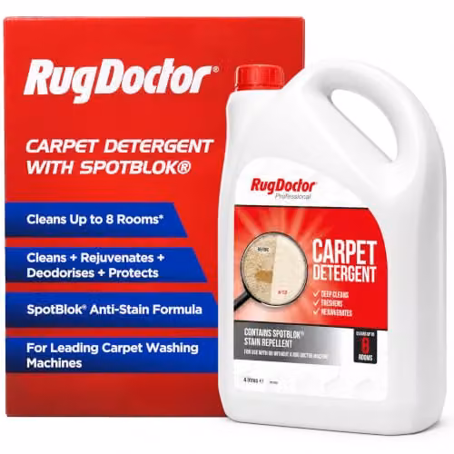 Rug Doctor Carpet Detergent with SpotBlok, 4 Litre Carpet Cleaner Solution for Cleaning, Rejuvenating, Deodorising and Protecting