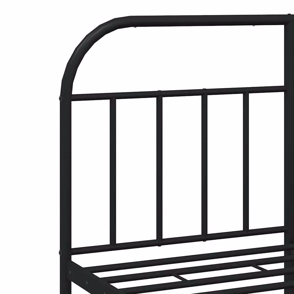 Berkfield Home Metal Bed Frame with Headboard in Black, W/D/H: 150 x 200 cm – 3