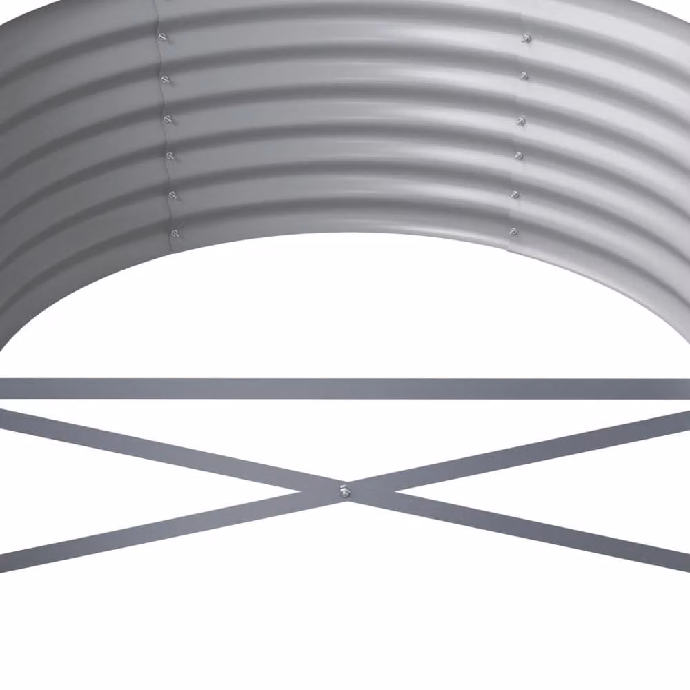 Berkfield Home Garden Raised Bed in Grey Powder-coated Steel, W: 512 cm, D: 80 cm, H: 36 cm – 5