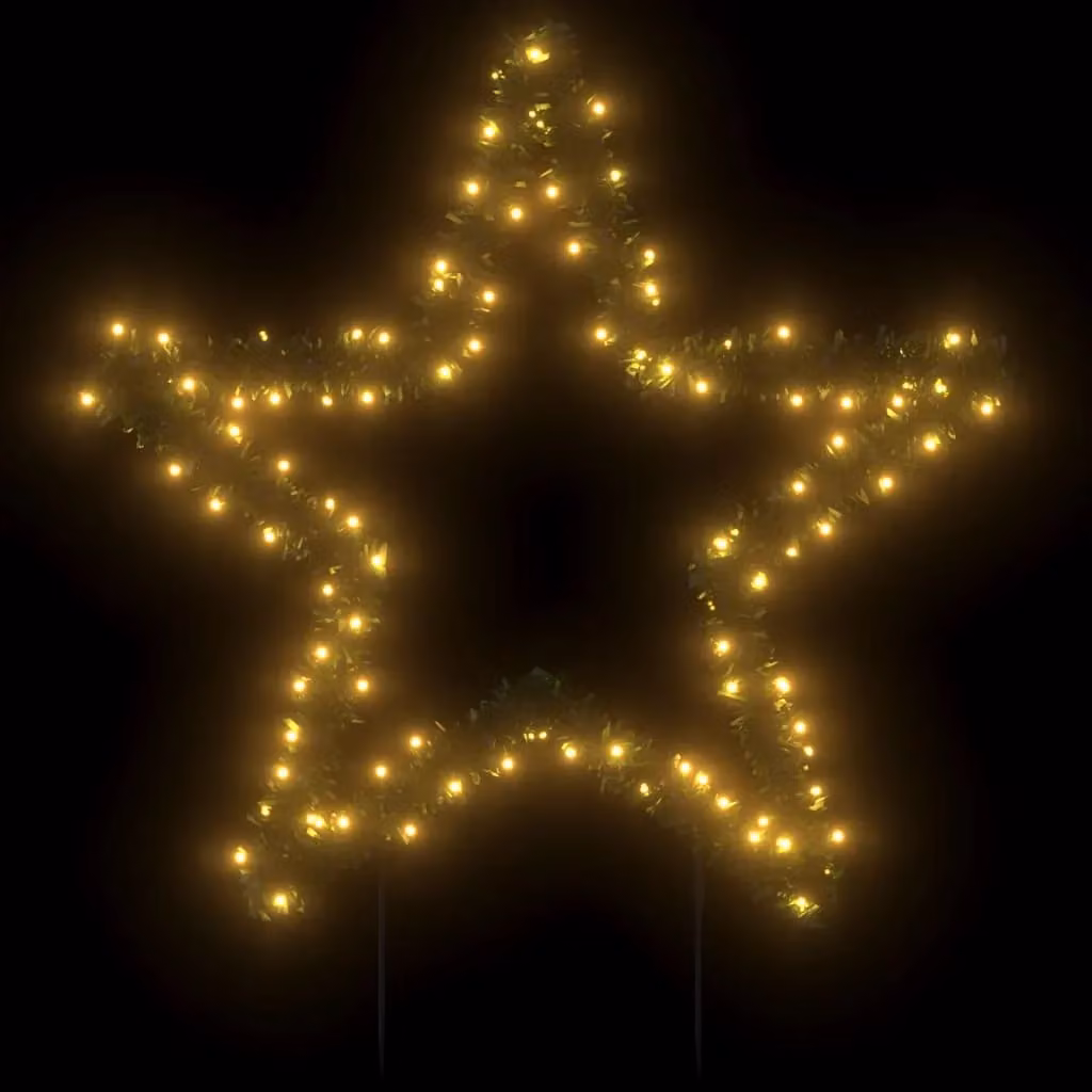 Berkfield Home Christmas Star Light Decoration with 115 LEDs and Spikes, Green, Height: 85 cm – 3