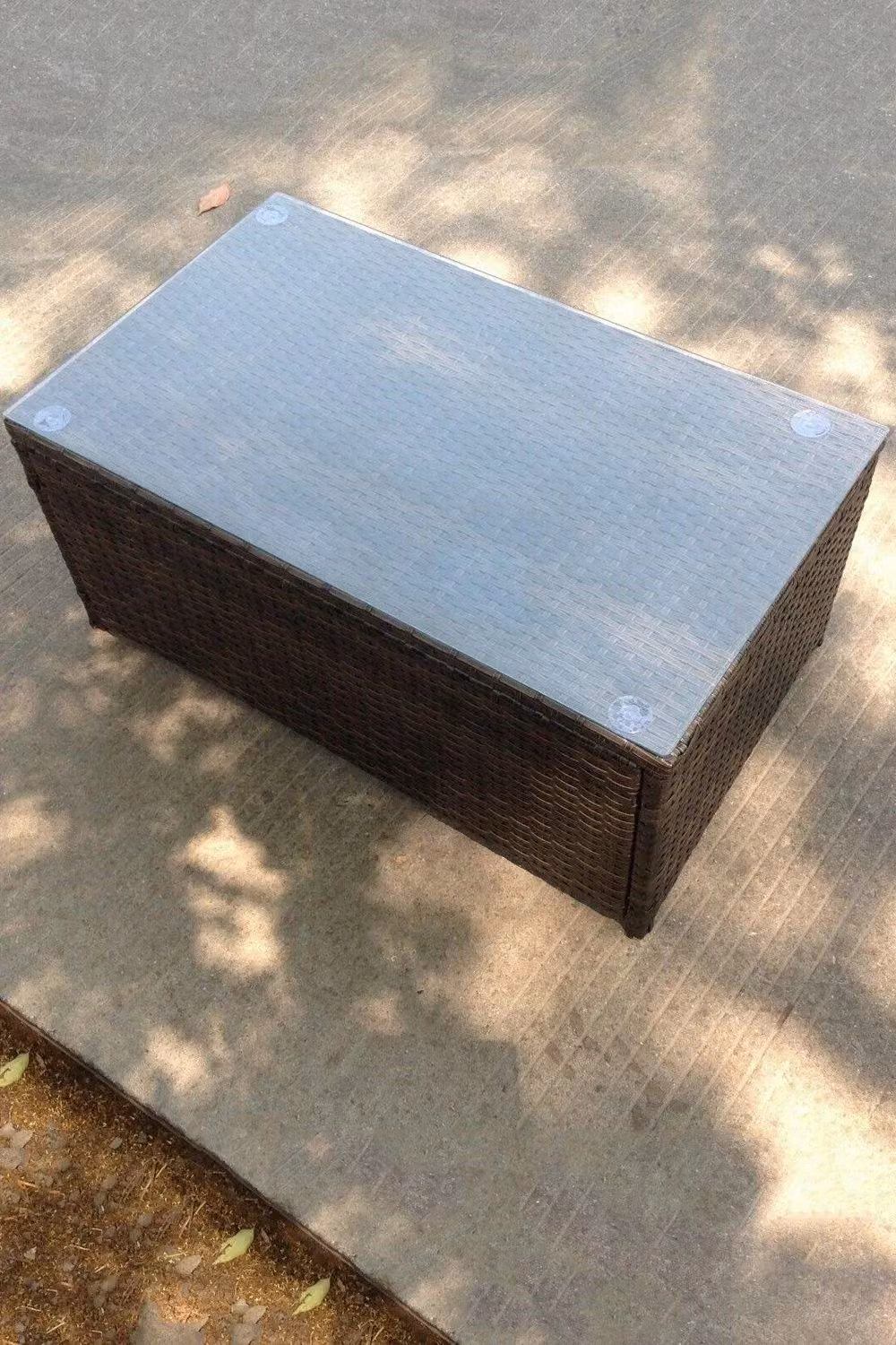 Fimous Polyrattan Oblong Rectangular Tea and Coffee Table in Brown – 2