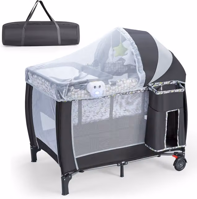 Costway Portable Playard in Grey