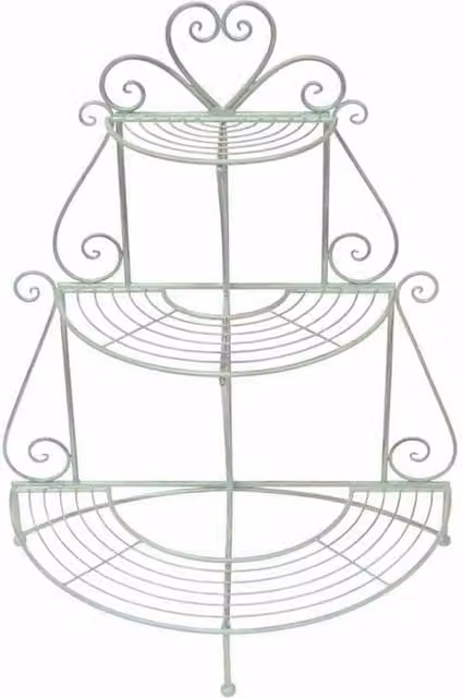 Ascalon Design Ltd Heart Etager 3T Metal Plant Stand, Green, W: 37 cm, D: 37 cm, H: 91 cm