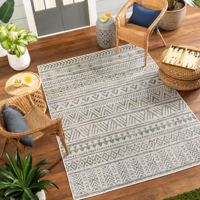 Livabliss Aegean-Global Boho In- & Outdoor Rug in Green, Yellow, Pink and Brown, W: 160 cm, L: 230 cm