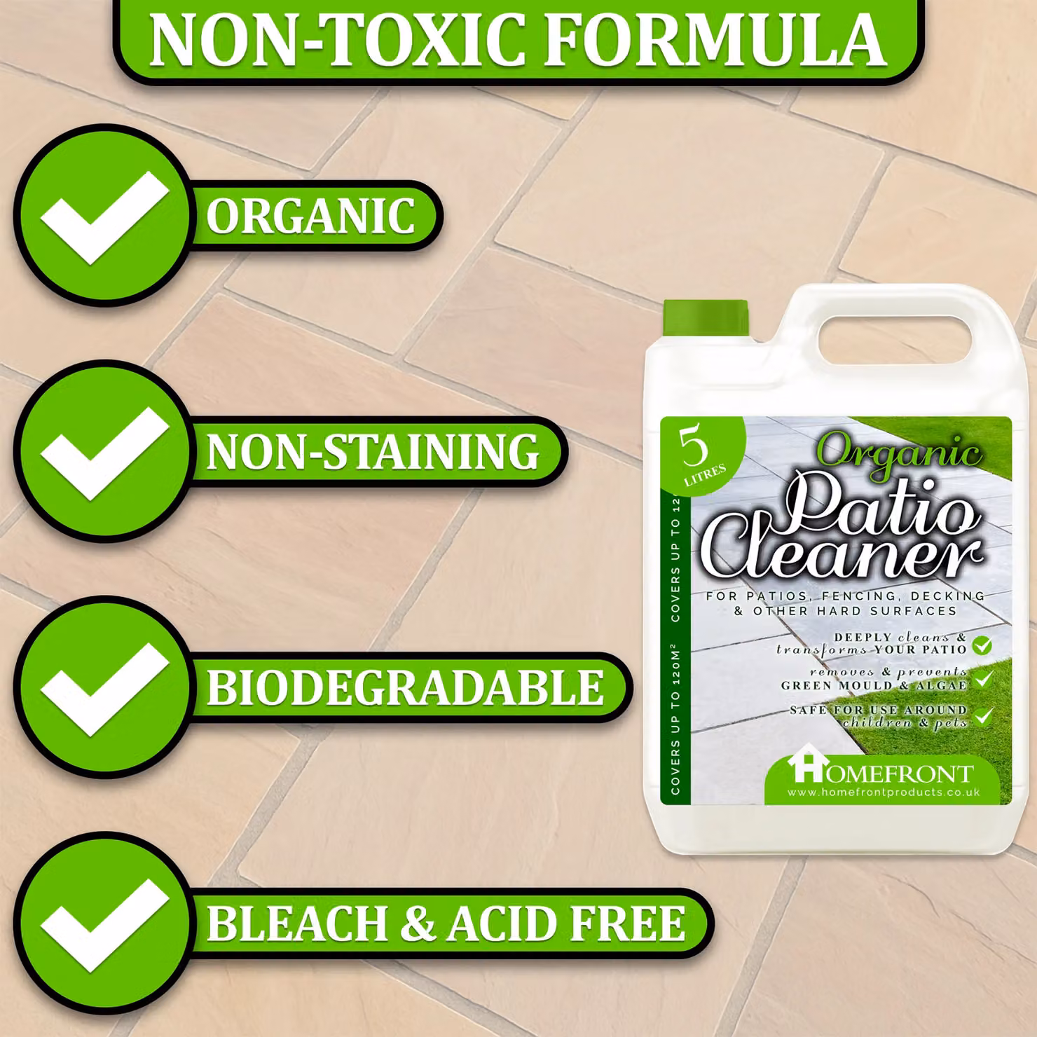 Homefront Chemical Free Patio Cleaner 15L Pet Friendly Formula Transparent – 4