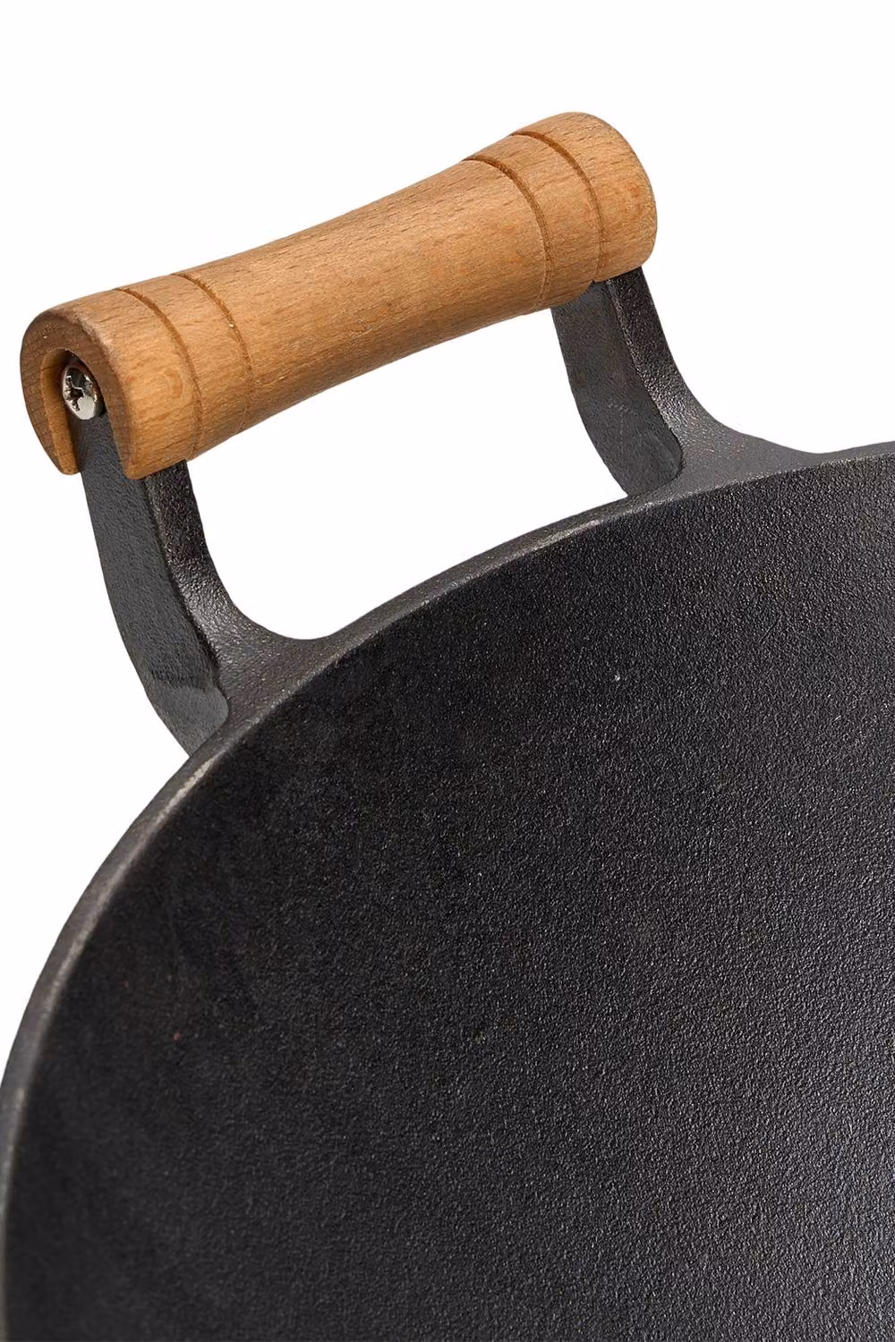 Garden Sanctuary Uncoated Cast Iron Round Wok with Dual Handles in Black – 5