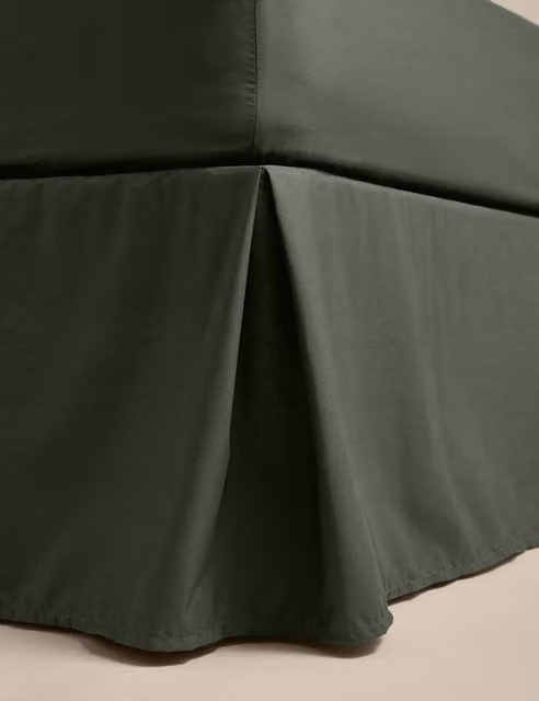 M&S Egyptian Cotton 230 Thread Count Percale Valance in Forest Green