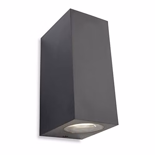 Netlighting Hawk Outdoor Up Down Twin Wall Light, Grey, IP54, GU10 – 1