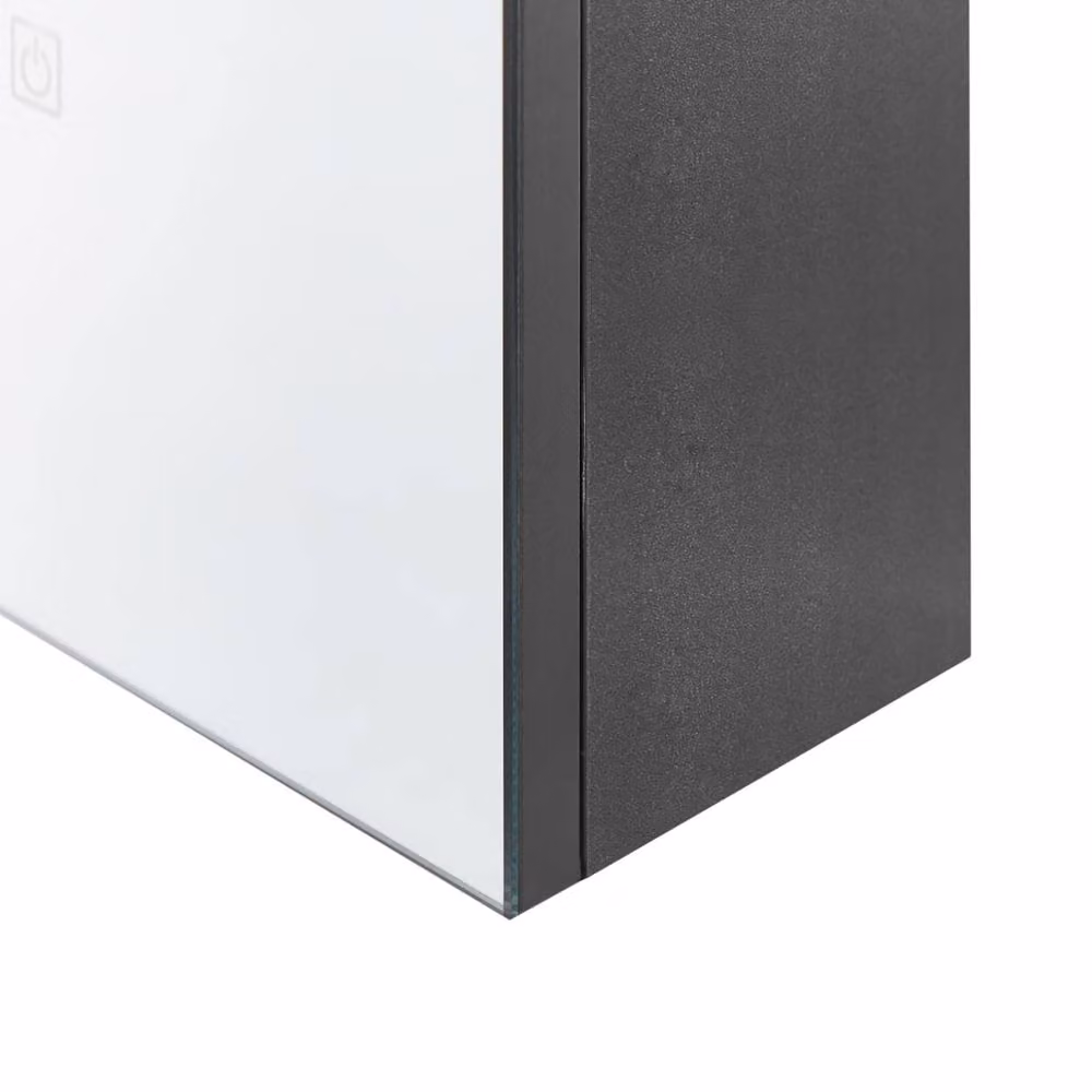 Wyld and Coco Matt Black LED Bathroom Mirror with Integrated Lighting and Internal Shelves, W: 60 cm, H: 60 cm – 4