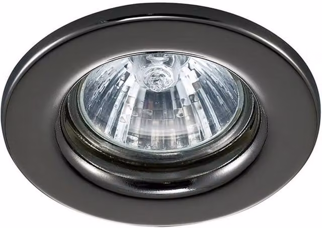 Hudson GU10 Fixed Recessed Round Downlight in Black Chrome