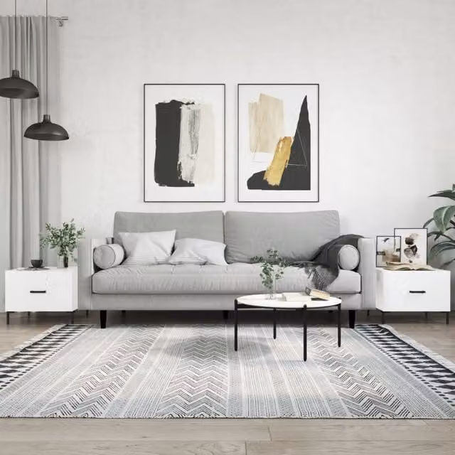 Berkfield Home Set of 2 High Gloss White Square Coffee Tables, W/D/H: 50 x 50 x 40 cm – 1