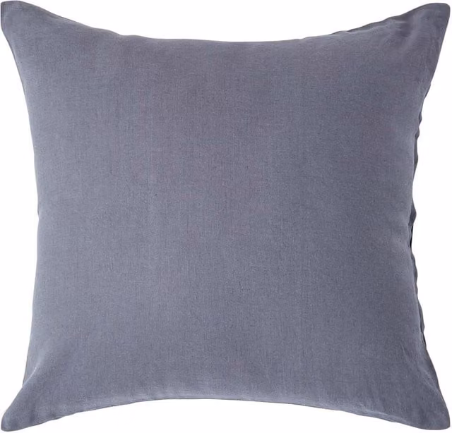 Homescapes Linen and Combed Cotton Pillowcase in Dark Grey, Housewife Style, 80 cm