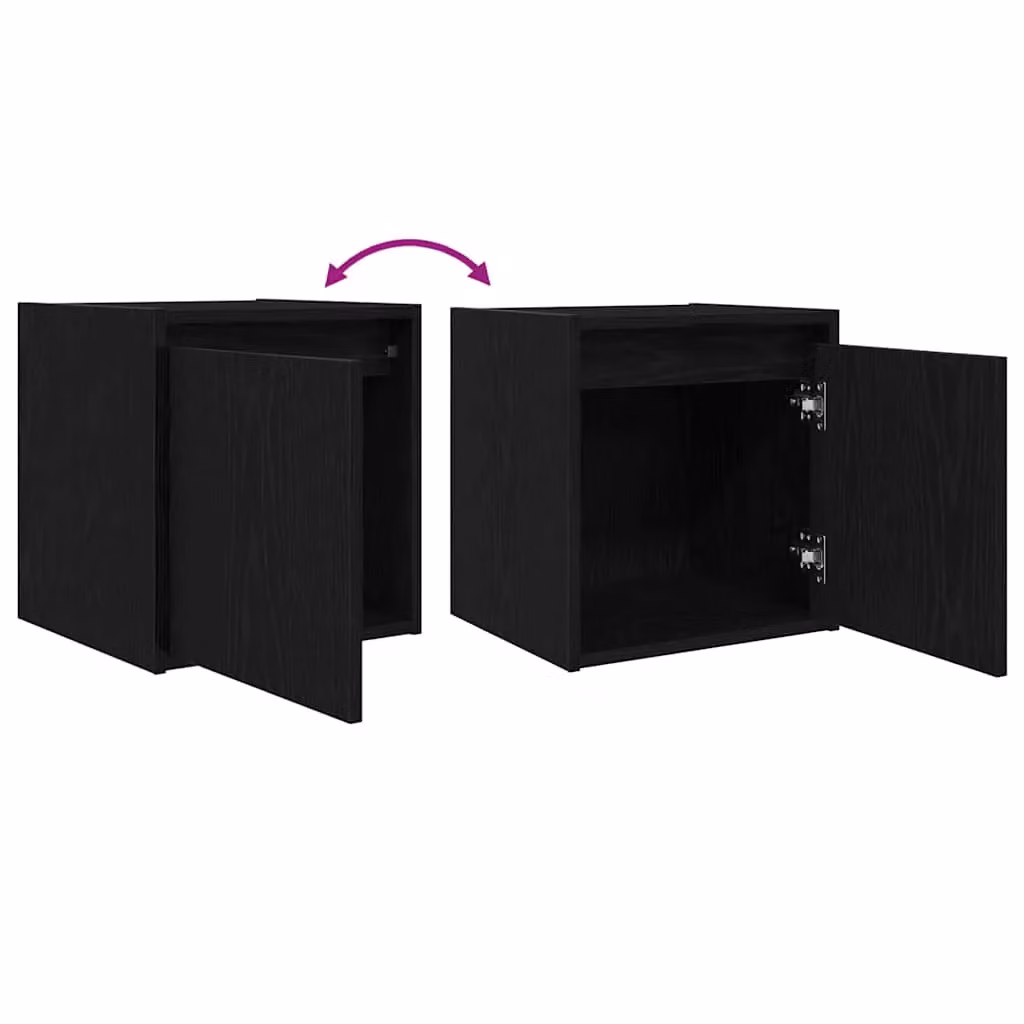 Berkfield Home Wall-Mounted Bedside Cabinet in Black, W/D/H: 38 x 34 x 40 cm – 5