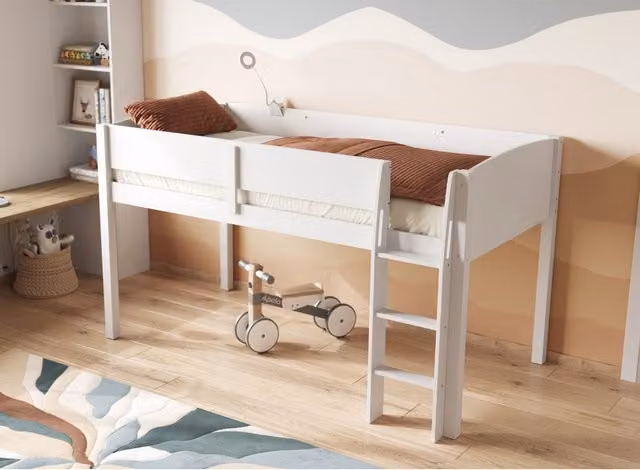 Flair Furnishings Loop Midsleeper Bed in White