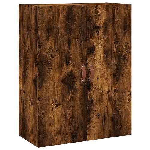 vidaXL Set of 2 Wall Mounted Cabinets in Smoked Oak, W: 69.5 cm, D: 34 cm, H: 90 cm – 3