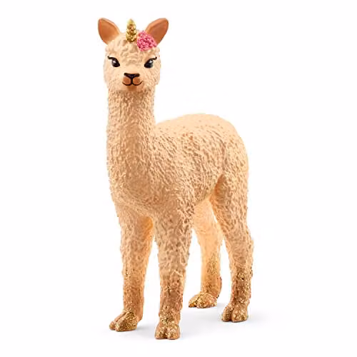 Schleich Bayala Lama Unicorn Foal Toy Figurine, White and Multicolour Fantasy Animal Toy