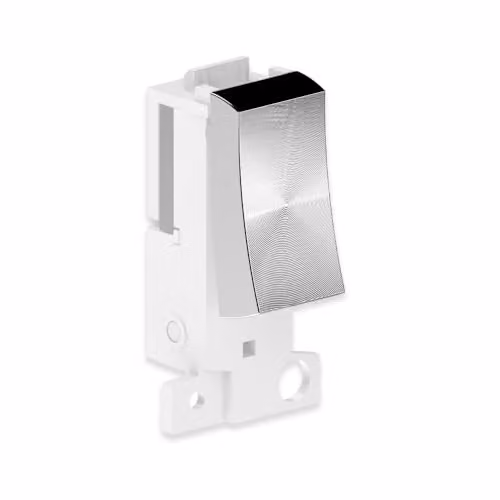 ENER-J Wireless Kinetic 1 Gang Self Powered Grid Switch in Satin Chrome and White