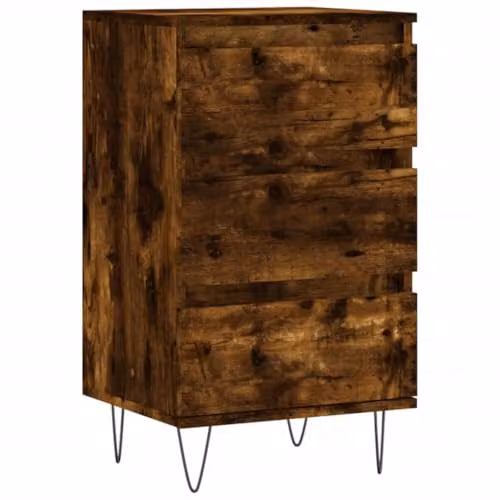 vidaXL Modern Sideboard in Brown Engineered Wood and Metal, W/D/H: 40 x 35 x 70 cm – 1