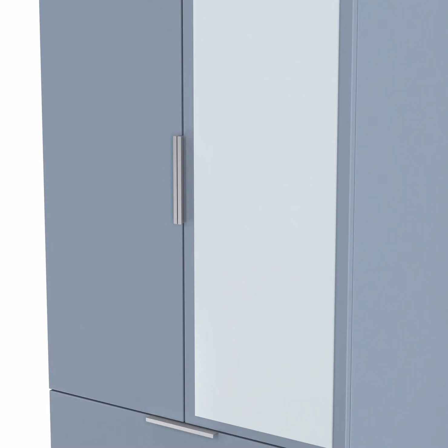 2 U Dover Ready Assembled 2 Door 2 Drawer Mirrored Wardrobe in Light Blue – 3