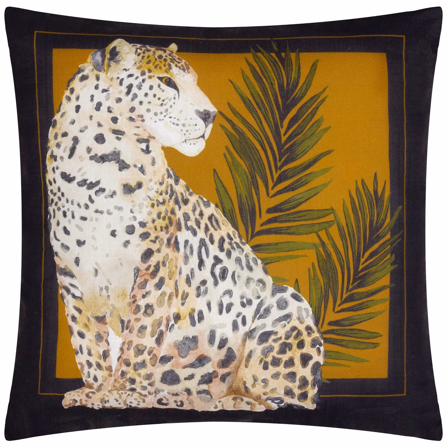 Paoletti Leopardis Gold Animal Print Outdoor Square Cushion, W/D/H: 50 x 50 x 50 cm – 2