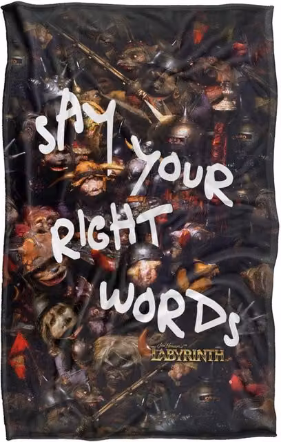 LOGOVISION Jim Henson Labyrinth Say Your Right Words Super Soft Fluffy Fleece Throw Blanket, Multicolour, W: 91 cm, D: 147 cm – 6