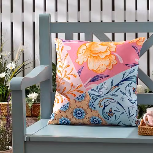 Furn Melhoun Abstract Multicolour Floral Outdoor Square Cushion, W/D/H: 43 x 43 x 43 cm – 1
