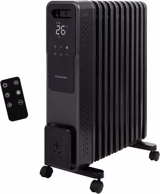 Russell Hobbs 2500W 11 Fin Oil Filled Radiator Black RHOFR2500-M-D – 1