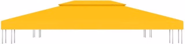 Berkfield Home Durable 2-Tier Gazebo Top Cover, Yellow, W: 4 m, D: 3 m