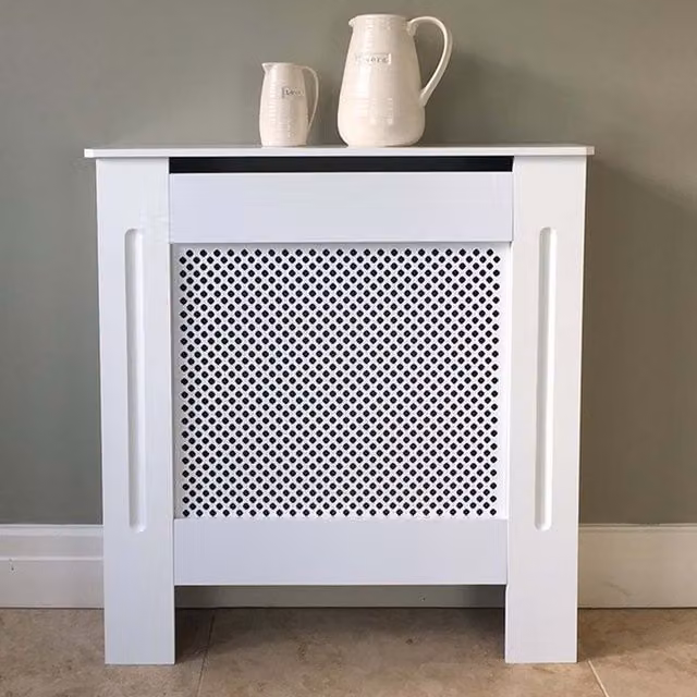 Jack Stonehouse White Mini Traditional Diamond Slat MDF Radiator Cover W/D/H: 80 x 17 x 106 cm – 4