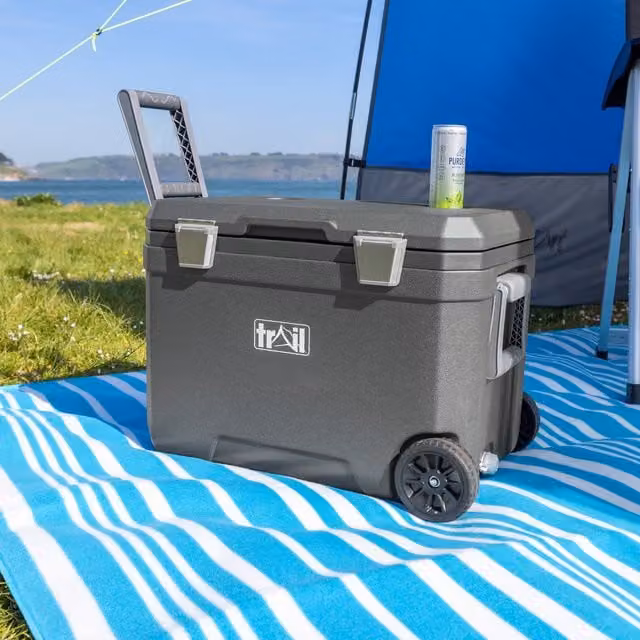 Trail 45L Insulated Cool Box with Wheels in Grey