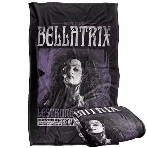 Warner Bros. Harry Potter Bellatrix Lestrange Silky Touch Super Soft Fleece Throw Blanket, Multicolour, W: 91.44 cm, H: 147 cm – 1
