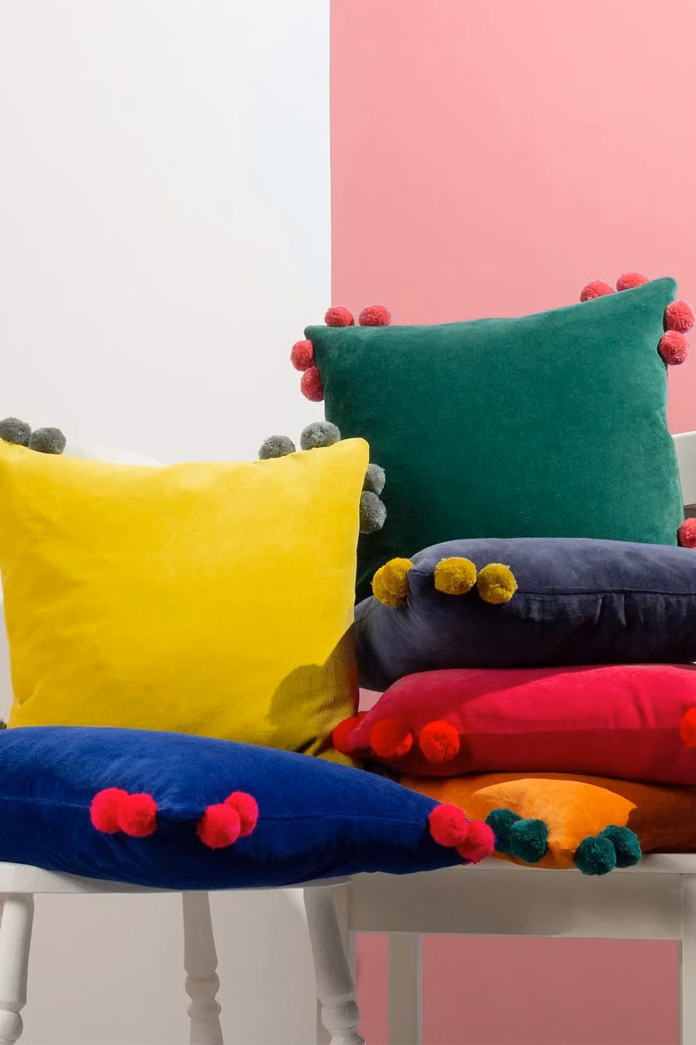 Furn Hoola Square Velvet and Cotton Cushion in Yellow and Grey, W/D/H: 45 x 45 x 45 cm – 3