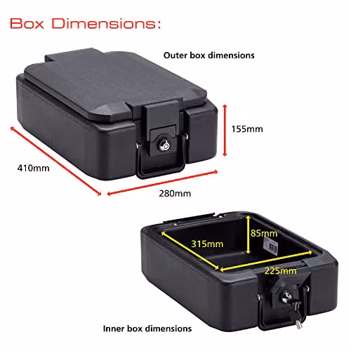 Burg-Wächter FP22K Fireproof A4 Document Deed Box Safe, Black, W/D/H: 41.0 x 28.0 x 16.0 cm – 2