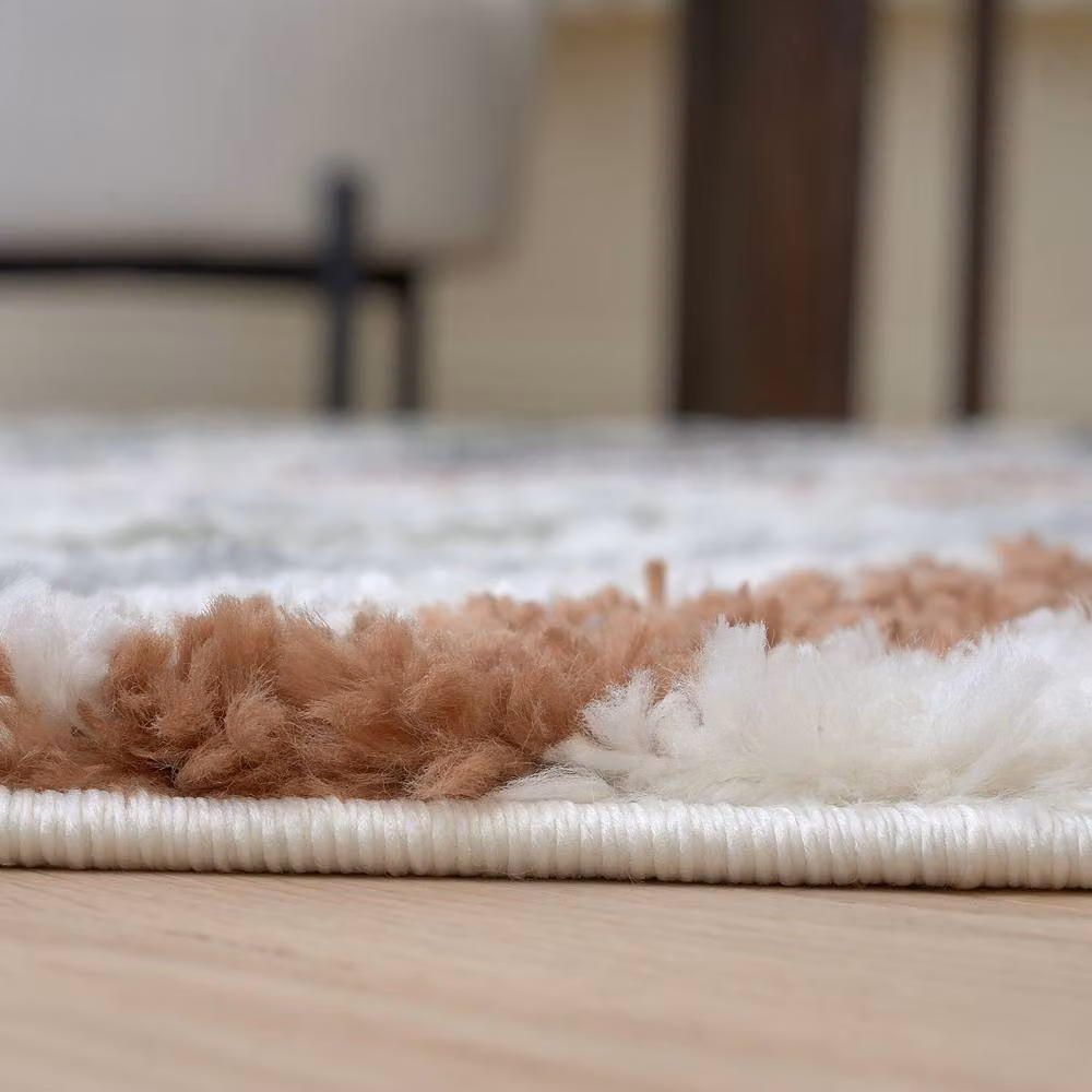 THE RUGS Moodi Abstract Design Shaggy Soft High Pile Multicolour Living Room Rug, W: 120 cm, L: 170 cm – 4
