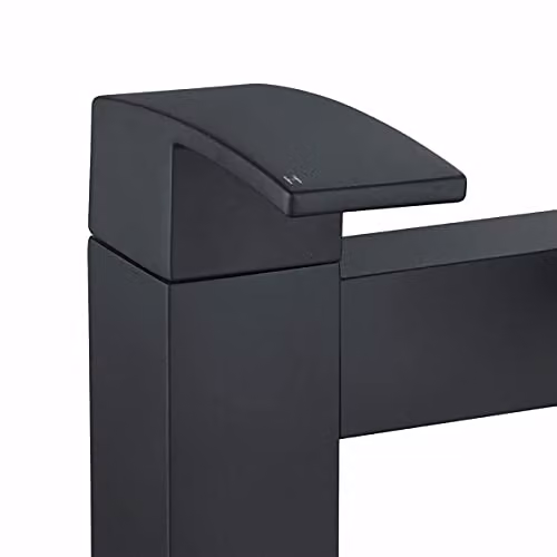 Tesa Matt Black Waterfall Bath Filler Tap with Two Handles – 3