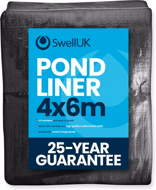 Swell UK Black HDPE Pond Liner W: 6.0 m, D: 4.0 m