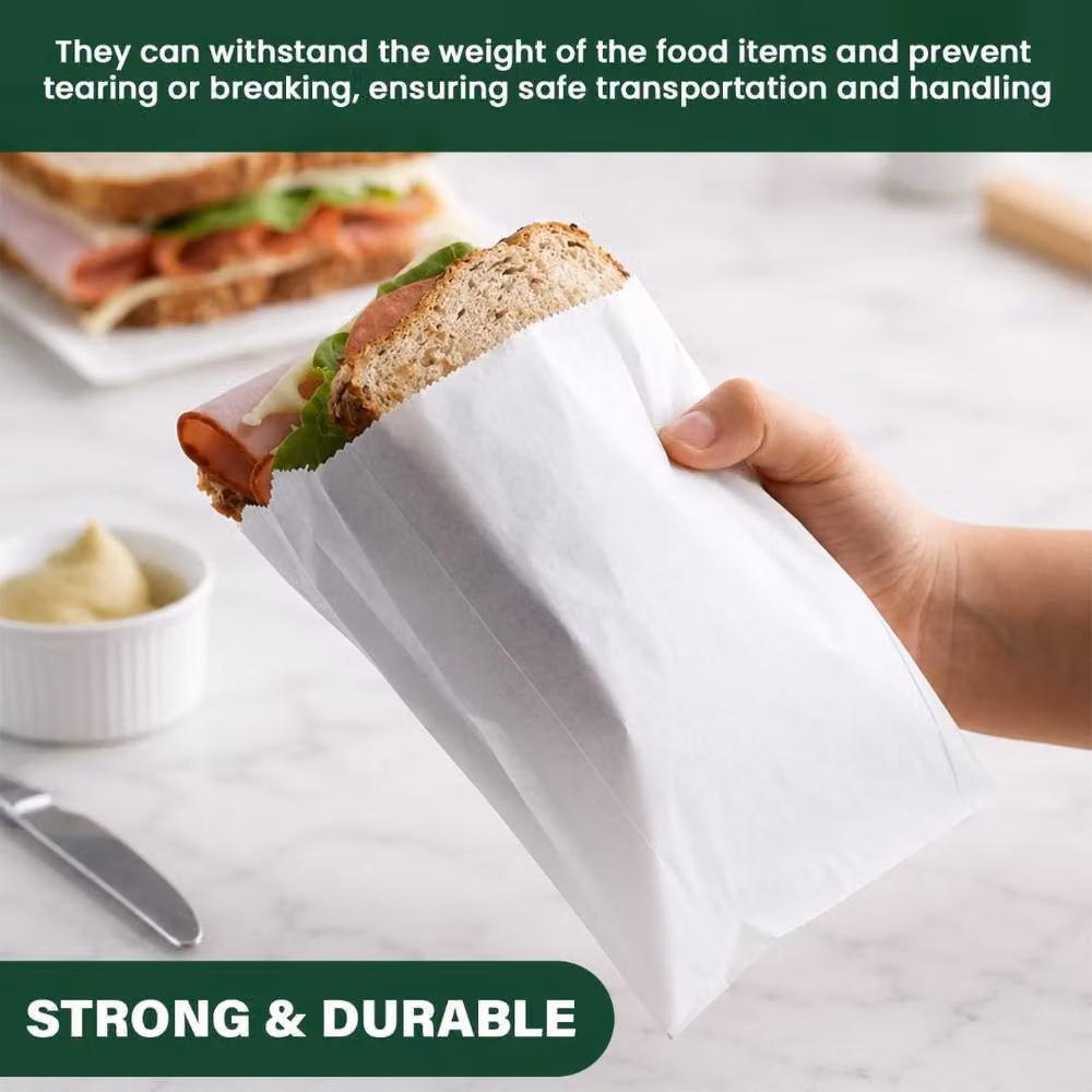 ECONX White Greaseproof Paper Sandwich Bags, 1000 Pack – 6