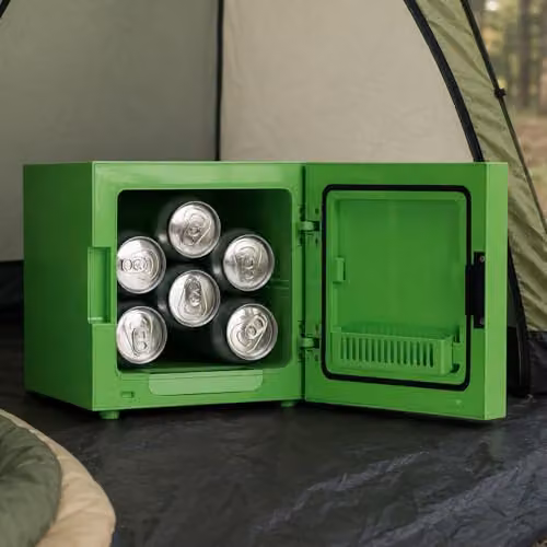 Menkind Minecraft Creeper Head Personal Dual Powered Mini Fridge, 4 Litre, Green – 5