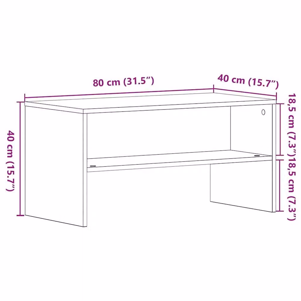 Berkfield Home Modern Black Oak TV Cabinet in Matt MDF, W/D/H: 80 x 40 x 40 cm – 5