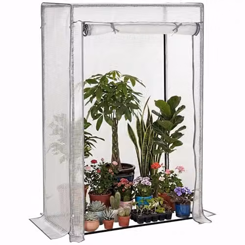 Outsunny White Tomato Greenhouse with PE Cover and Steel Frame, W/D/H: 100 x 50 x 150 cm – 1