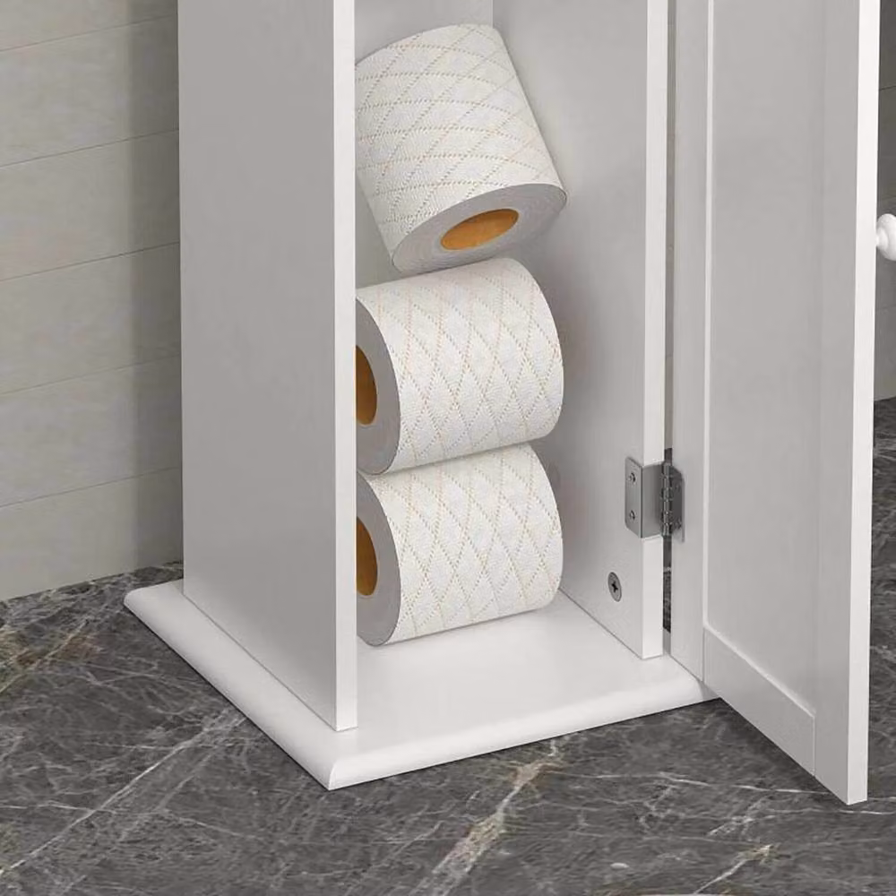Kelvenix Freestanding Toilet Tissue Paper Rolls Holder Storage Cabinet in White – 2