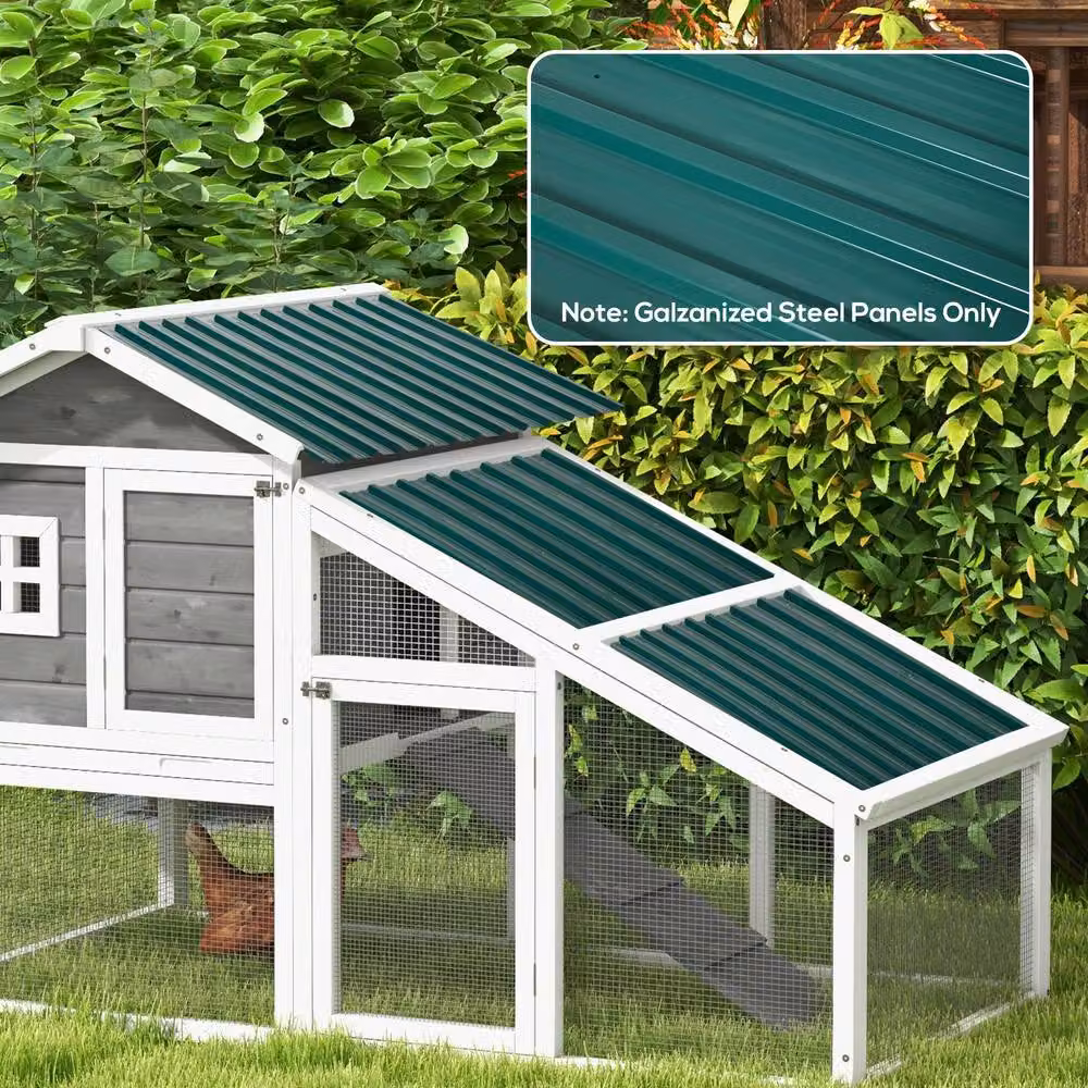 Rolipo Set of 12 Green Corrugated Galvanised Steel Roof Panels – 4